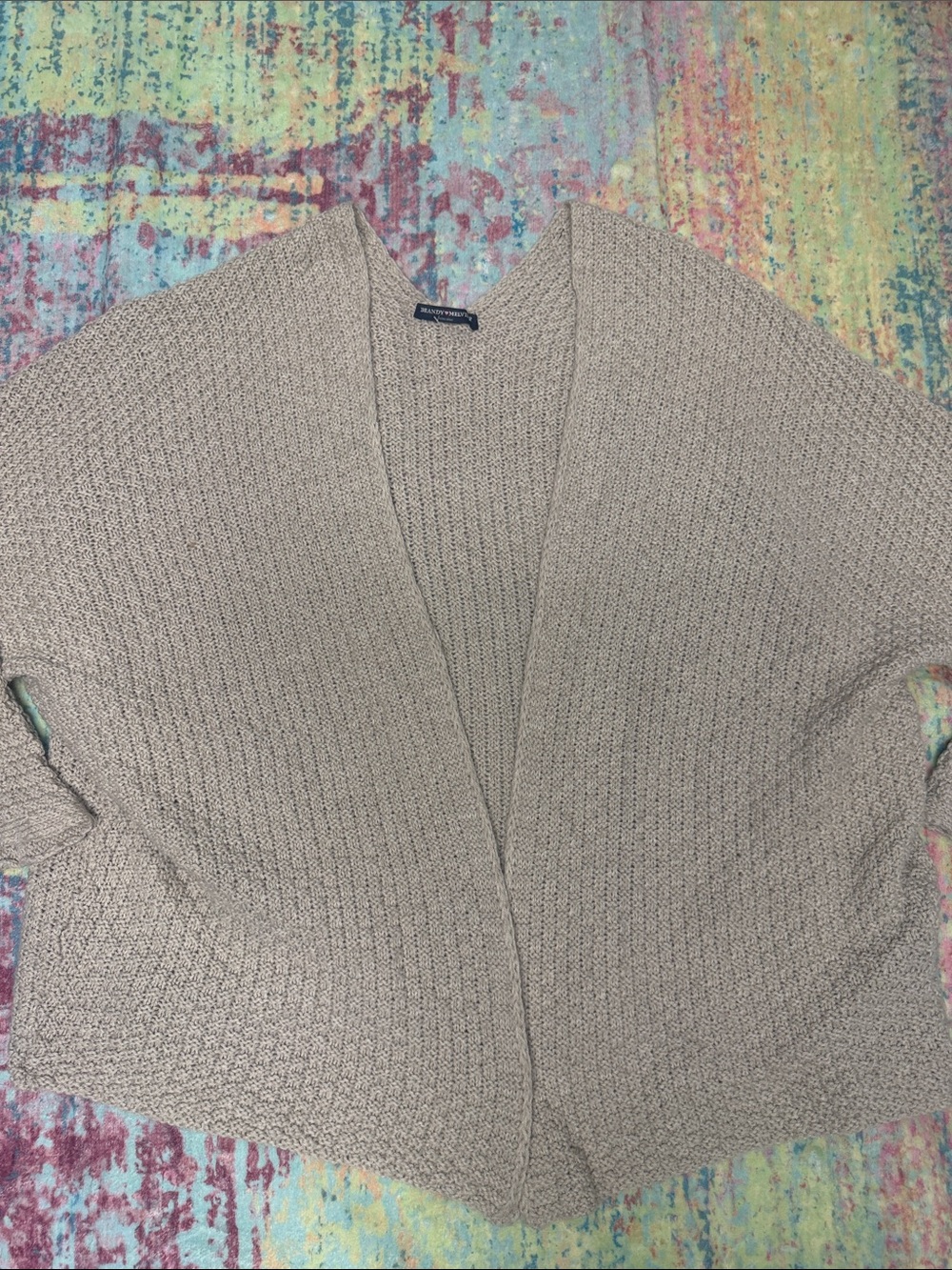 Brandy Melville Open-Front Cardigan - Taupe Beige